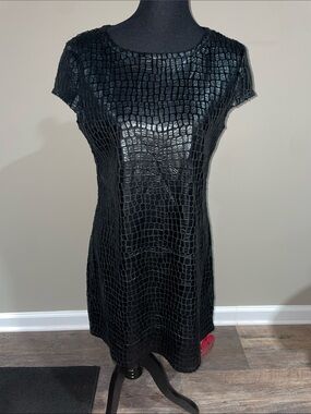 Custo Barcelona! Beautiful european black Croc-Embossed Dress!